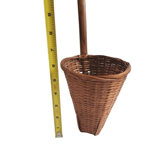 Vintage Cone Woven Wood Wicker Basket Lot Of 2 Baskets Wall Hanging Decor Boho - Picture 16 of 16